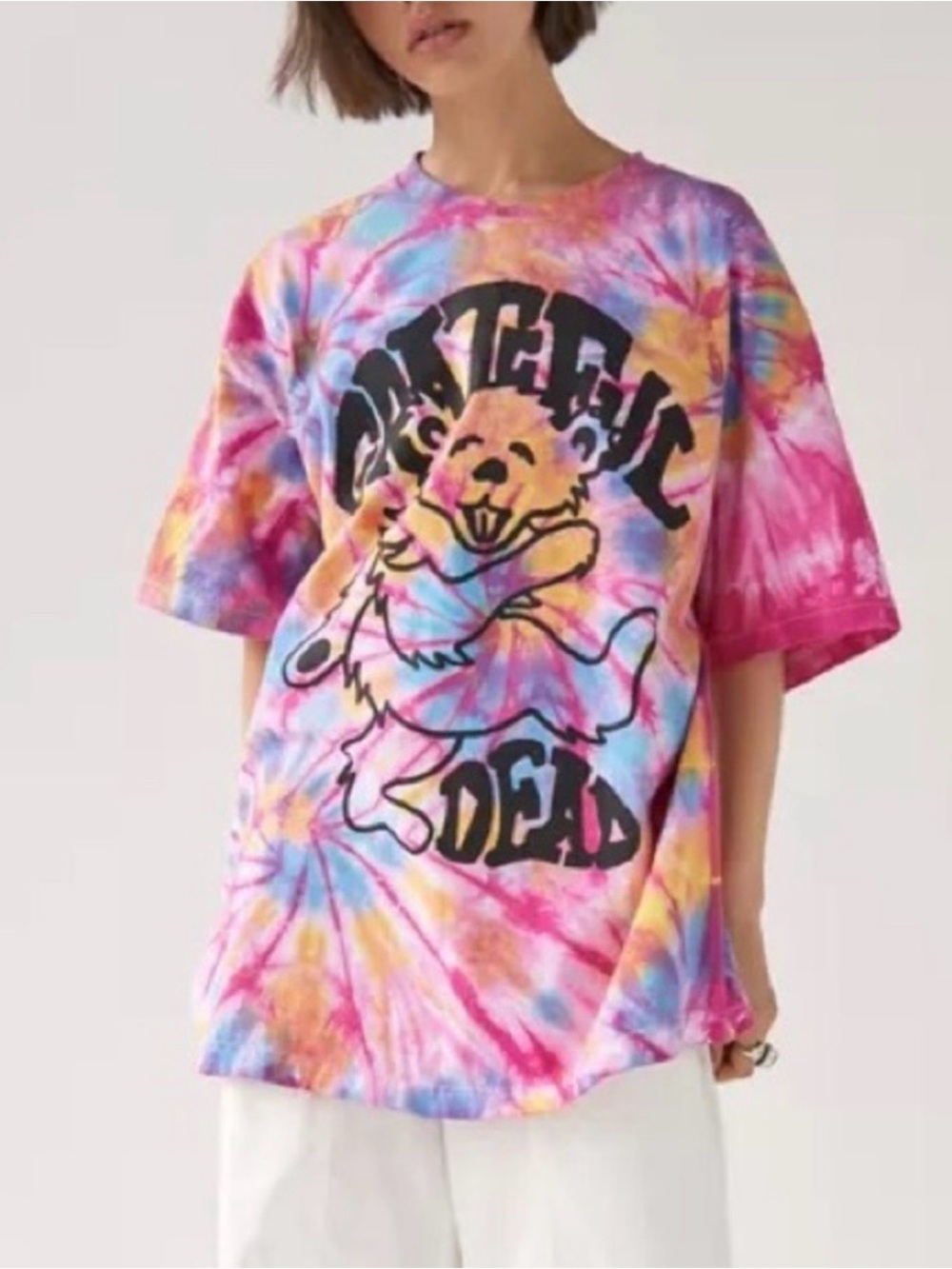 Urban Outfitters Tie-Dye Grateful Dead Graphic Tee - Pink, Blue, Yellow